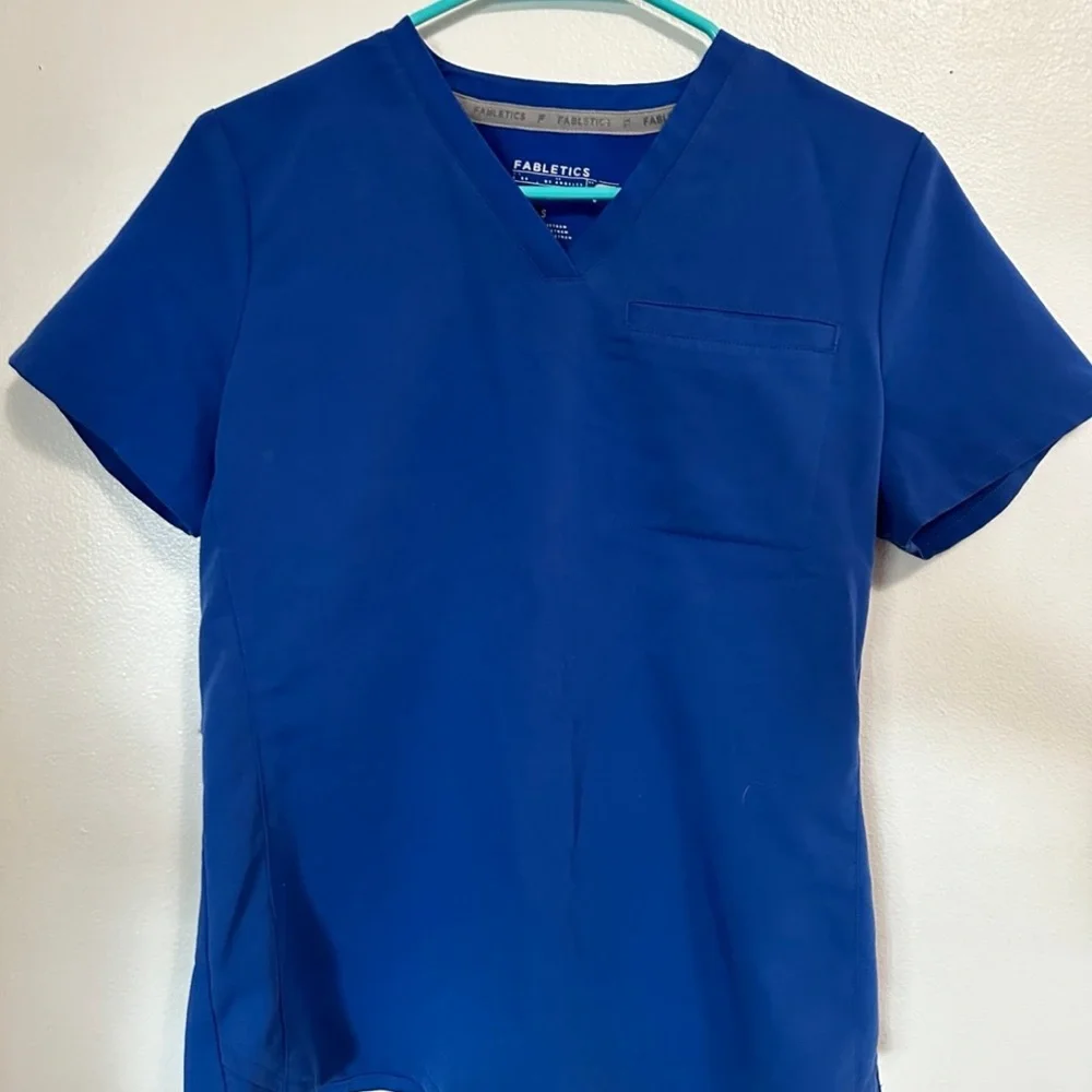 Fabletics Royal Blue Scrub Set S | Medical Uniform Two-Piece